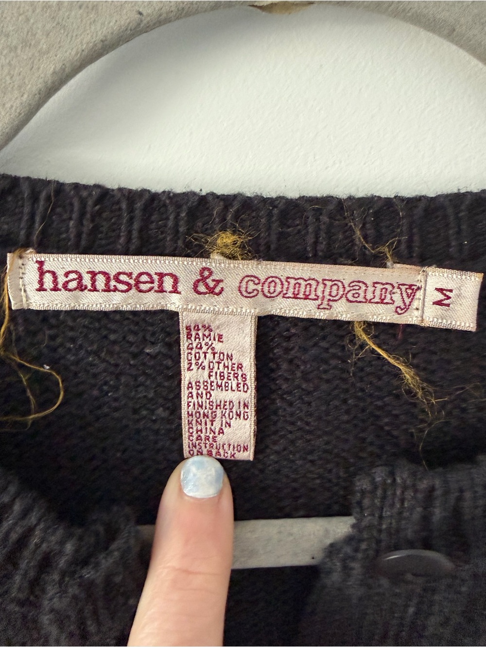 Vintage 80s Hansen & Company Black Halloween Seasonal Fall Knit Cotton Cardigan - Picture 6 of 10